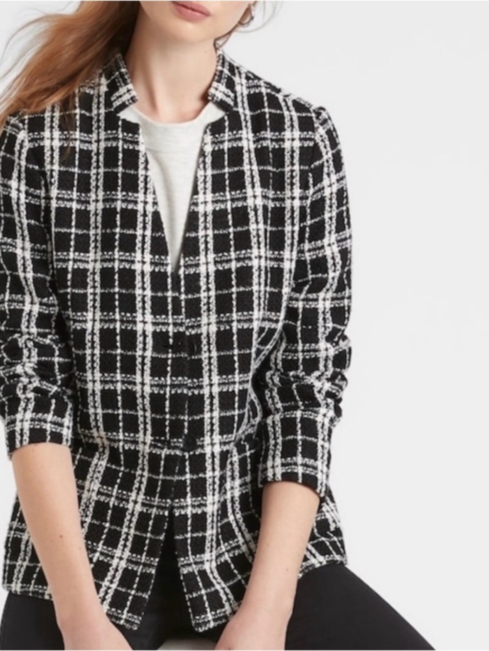 NWT Banana Republic Tweed Boucle Blazer Jacket XL Textured Academia Boss Career